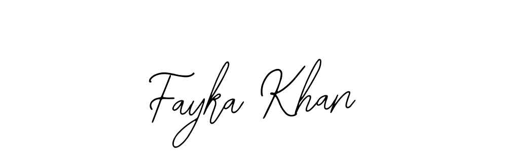 Use a signature maker to create a handwritten signature online. With this signature software, you can design (Bearetta-2O07w) your own signature for name Fayka Khan. Fayka Khan signature style 12 images and pictures png