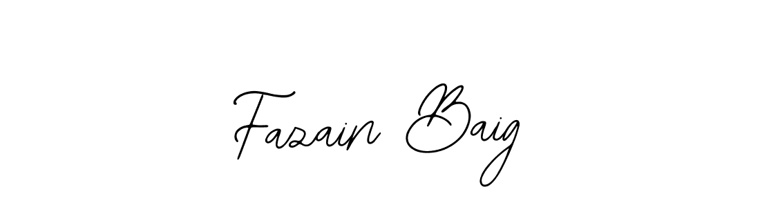 How to make Fazain Baig name signature. Use Bearetta-2O07w style for creating short signs online. This is the latest handwritten sign. Fazain Baig signature style 12 images and pictures png