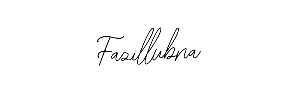 How to make Fazillubna name signature. Use Bearetta-2O07w style for creating short signs online. This is the latest handwritten sign. Fazillubna signature style 12 images and pictures png