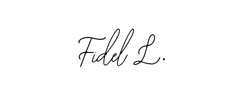 How to make Fidel L. name signature. Use Bearetta-2O07w style for creating short signs online. This is the latest handwritten sign. Fidel L. signature style 12 images and pictures png