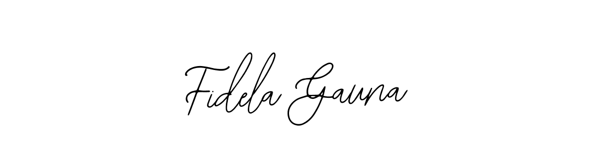 How to make Fidela Gauna name signature. Use Bearetta-2O07w style for creating short signs online. This is the latest handwritten sign. Fidela Gauna signature style 12 images and pictures png