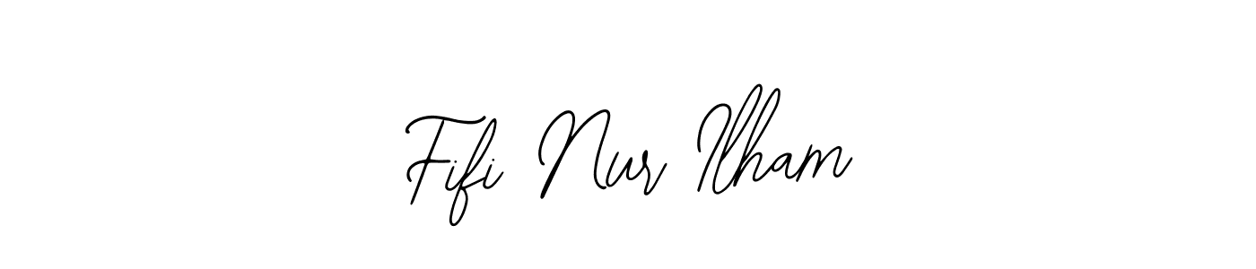 The best way (Bearetta-2O07w) to make a short signature is to pick only two or three words in your name. The name Fifi Nur Ilham include a total of six letters. For converting this name. Fifi Nur Ilham signature style 12 images and pictures png