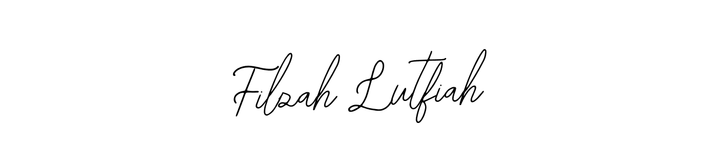 You should practise on your own different ways (Bearetta-2O07w) to write your name (Filzah Lutfiah) in signature. don't let someone else do it for you. Filzah Lutfiah signature style 12 images and pictures png