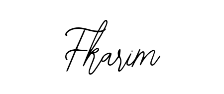 The Bearetta-2O07w handwriting style adds charm and authenticity to name Fkarim. A wonderful choice for personal thank-you notes. Fkarim signature style 12 images and pictures png