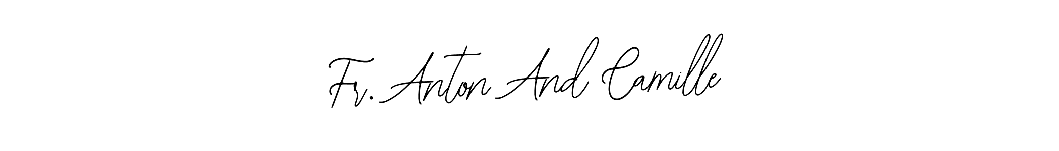 The best way (Bearetta-2O07w) to make a short signature is to pick only two or three words in your name. The name Fr. Anton And Camille include a total of six letters. For converting this name. Fr. Anton And Camille signature style 12 images and pictures png