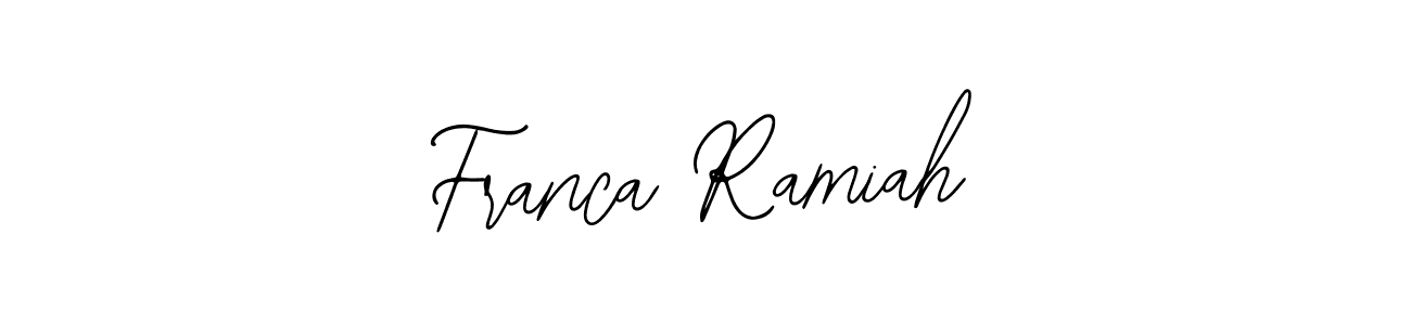 if you are searching for the best signature style for your name Franca Ramiah. so please give up your signature search. here we have designed multiple signature styles  using Bearetta-2O07w. Franca Ramiah signature style 12 images and pictures png