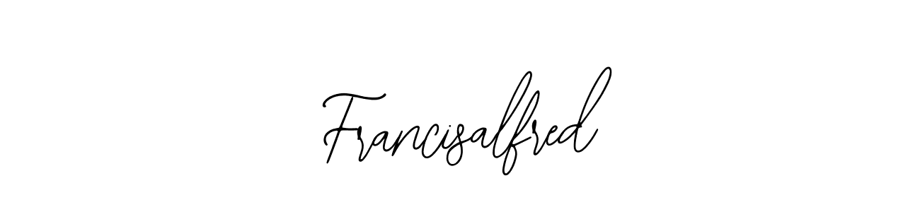 How to make Francisalfred name signature. Use Bearetta-2O07w style for creating short signs online. This is the latest handwritten sign. Francisalfred signature style 12 images and pictures png