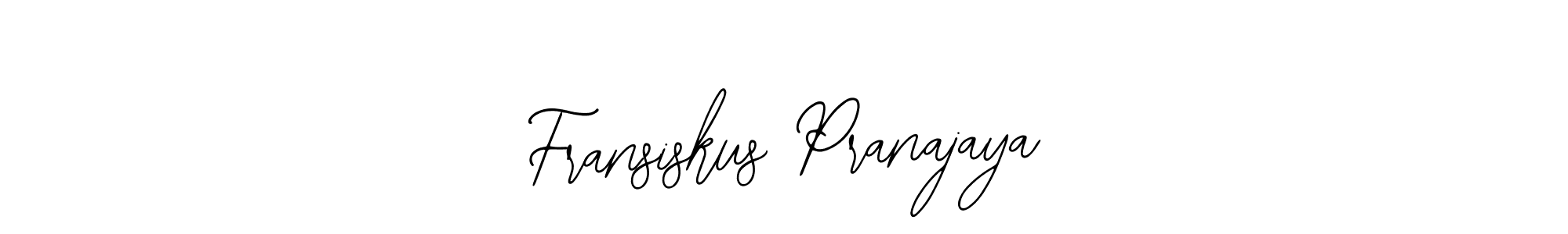 The best way (Bearetta-2O07w) to make a short signature is to pick only two or three words in your name. The name Fransiskus Pranajaya include a total of six letters. For converting this name. Fransiskus Pranajaya signature style 12 images and pictures png
