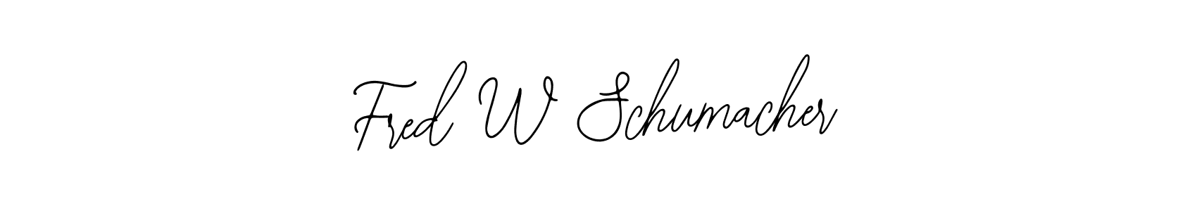 How to make Fred W Schumacher name signature. Use Bearetta-2O07w style for creating short signs online. This is the latest handwritten sign. Fred W Schumacher signature style 12 images and pictures png