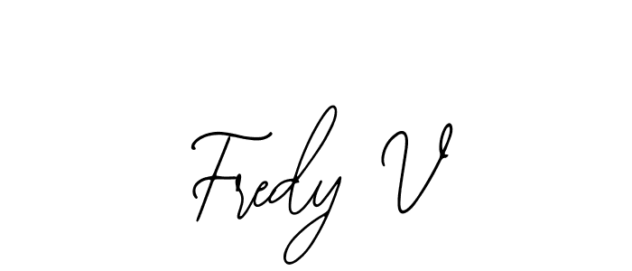 How to make Fredy V name signature. Use Bearetta-2O07w style for creating short signs online. This is the latest handwritten sign. Fredy V signature style 12 images and pictures png