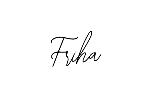 How to make Friha name signature. Use Bearetta-2O07w style for creating short signs online. This is the latest handwritten sign. Friha signature style 12 images and pictures png