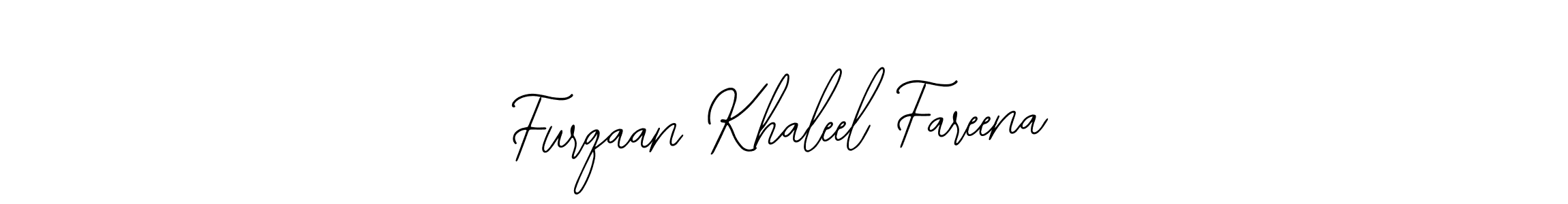Use a signature maker to create a handwritten signature online. With this signature software, you can design (Bearetta-2O07w) your own signature for name Furqaan Khaleel Fareena. Furqaan Khaleel Fareena signature style 12 images and pictures png