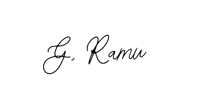 How to make G, Ramu name signature. Use Bearetta-2O07w style for creating short signs online. This is the latest handwritten sign. G, Ramu signature style 12 images and pictures png