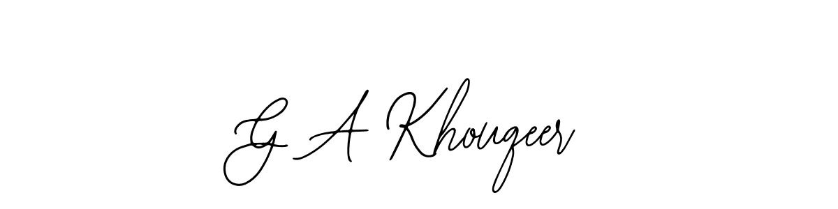 if you are searching for the best signature style for your name G A Khouqeer. so please give up your signature search. here we have designed multiple signature styles  using Bearetta-2O07w. G A Khouqeer signature style 12 images and pictures png