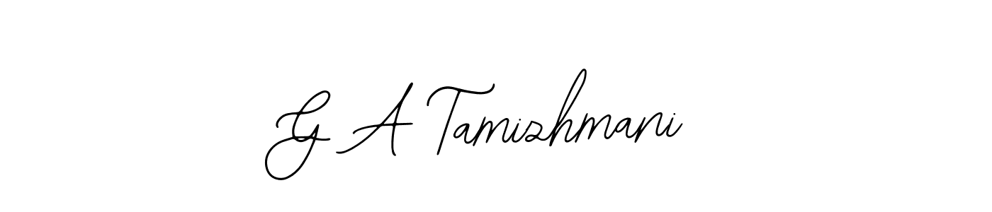 The best way (Bearetta-2O07w) to make a short signature is to pick only two or three words in your name. The name G A Tamizhmani include a total of six letters. For converting this name. G A Tamizhmani signature style 12 images and pictures png