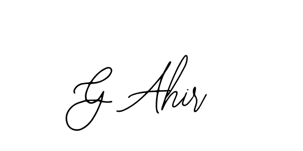 How to make G Ahir name signature. Use Bearetta-2O07w style for creating short signs online. This is the latest handwritten sign. G Ahir signature style 12 images and pictures png