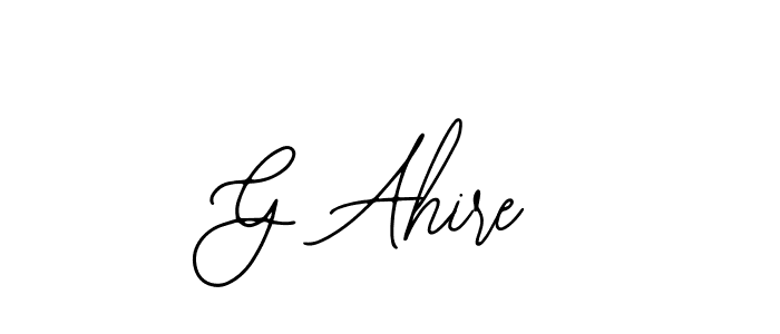 How to make G Ahire name signature. Use Bearetta-2O07w style for creating short signs online. This is the latest handwritten sign. G Ahire signature style 12 images and pictures png