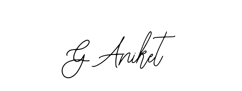 Use a signature maker to create a handwritten signature online. With this signature software, you can design (Bearetta-2O07w) your own signature for name G Aniket. G Aniket signature style 12 images and pictures png