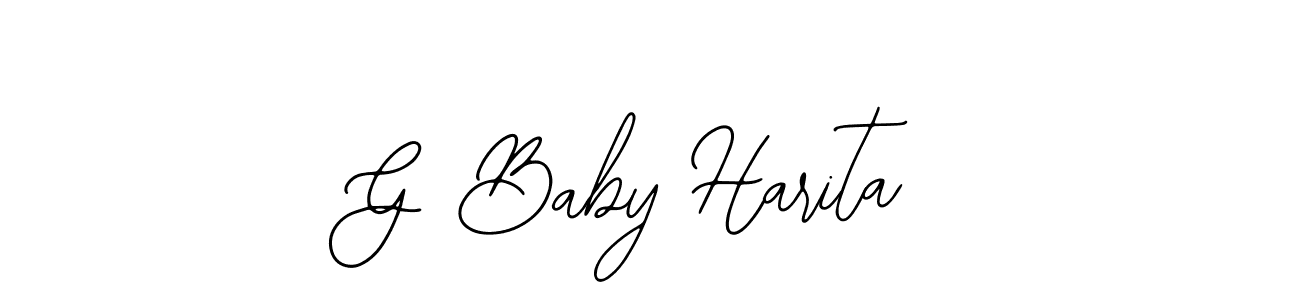 Design your own signature with our free online signature maker. With this signature software, you can create a handwritten (Bearetta-2O07w) signature for name G Baby Harita. G Baby Harita signature style 12 images and pictures png