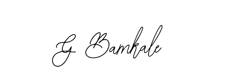 How to make G Bamkale name signature. Use Bearetta-2O07w style for creating short signs online. This is the latest handwritten sign. G Bamkale signature style 12 images and pictures png