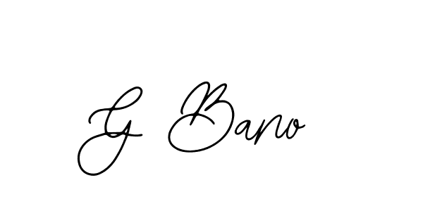 The best way (Bearetta-2O07w) to make a short signature is to pick only two or three words in your name. The name G Bano include a total of six letters. For converting this name. G Bano signature style 12 images and pictures png
