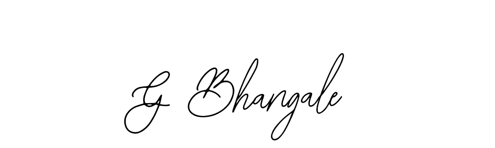 Use a signature maker to create a handwritten signature online. With this signature software, you can design (Bearetta-2O07w) your own signature for name G Bhangale. G Bhangale signature style 12 images and pictures png