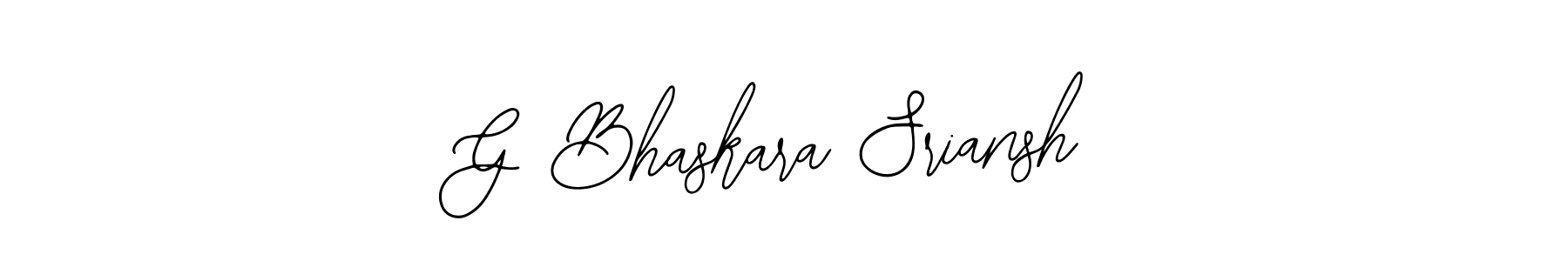 Design your own signature with our free online signature maker. With this signature software, you can create a handwritten (Bearetta-2O07w) signature for name G Bhaskara Sriansh. G Bhaskara Sriansh signature style 12 images and pictures png