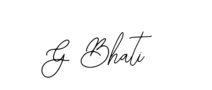 You should practise on your own different ways (Bearetta-2O07w) to write your name (G Bhati) in signature. don't let someone else do it for you. G Bhati signature style 12 images and pictures png