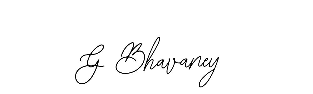 You should practise on your own different ways (Bearetta-2O07w) to write your name (G Bhavaney) in signature. don't let someone else do it for you. G Bhavaney signature style 12 images and pictures png