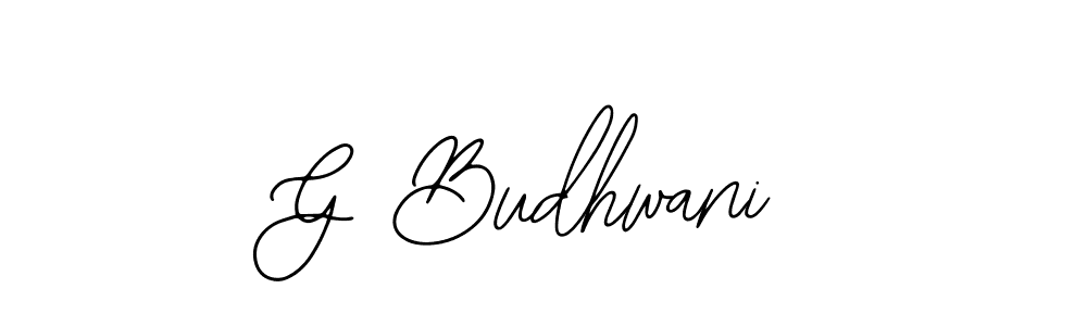 if you are searching for the best signature style for your name G Budhwani. so please give up your signature search. here we have designed multiple signature styles  using Bearetta-2O07w. G Budhwani signature style 12 images and pictures png