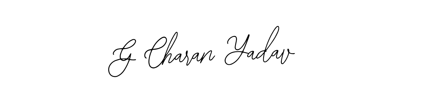 Also You can easily find your signature by using the search form. We will create G Charan Yadav name handwritten signature images for you free of cost using Bearetta-2O07w sign style. G Charan Yadav signature style 12 images and pictures png