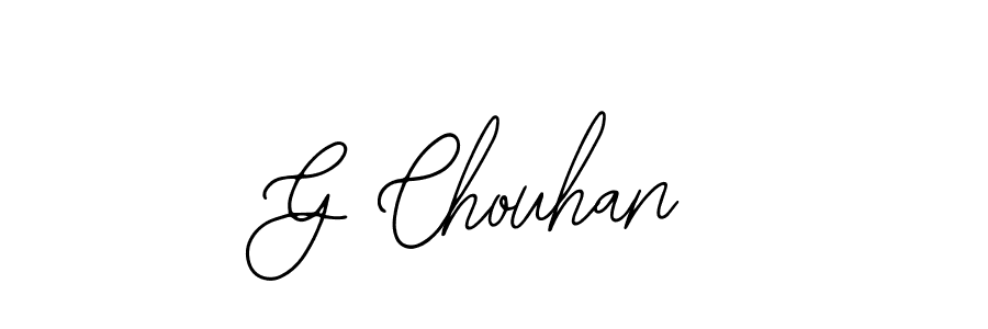 How to make G Chouhan name signature. Use Bearetta-2O07w style for creating short signs online. This is the latest handwritten sign. G Chouhan signature style 12 images and pictures png