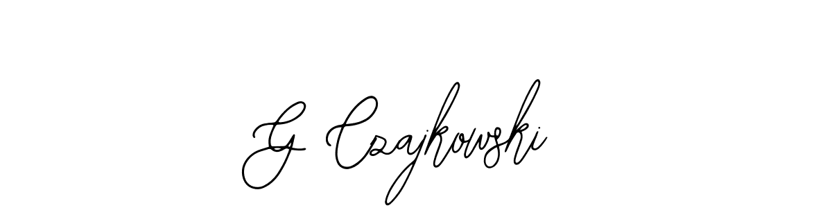 The best way (Bearetta-2O07w) to make a short signature is to pick only two or three words in your name. The name G Czajkowski include a total of six letters. For converting this name. G Czajkowski signature style 12 images and pictures png