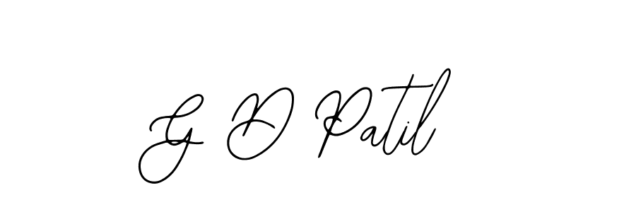 How to make G D Patil name signature. Use Bearetta-2O07w style for creating short signs online. This is the latest handwritten sign. G D Patil signature style 12 images and pictures png