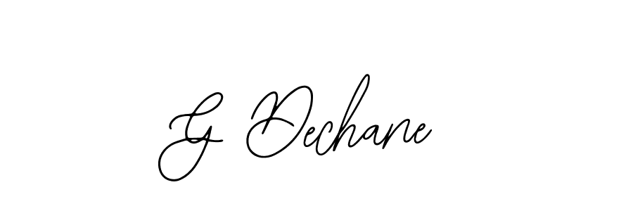 The best way (Bearetta-2O07w) to make a short signature is to pick only two or three words in your name. The name G Dechane include a total of six letters. For converting this name. G Dechane signature style 12 images and pictures png