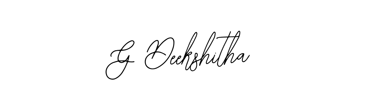 Design your own signature with our free online signature maker. With this signature software, you can create a handwritten (Bearetta-2O07w) signature for name G Deekshitha. G Deekshitha signature style 12 images and pictures png