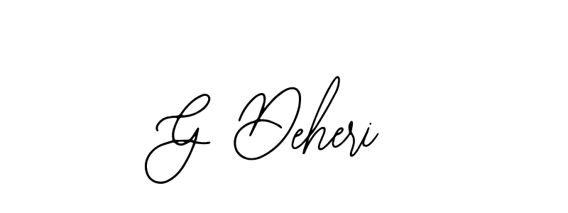 You should practise on your own different ways (Bearetta-2O07w) to write your name (G Deheri) in signature. don't let someone else do it for you. G Deheri signature style 12 images and pictures png