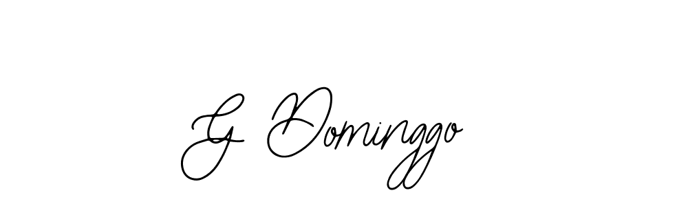 You should practise on your own different ways (Bearetta-2O07w) to write your name (G Dominggo) in signature. don't let someone else do it for you. G Dominggo signature style 12 images and pictures png