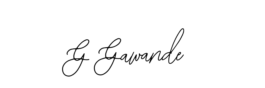 if you are searching for the best signature style for your name G Gawande. so please give up your signature search. here we have designed multiple signature styles  using Bearetta-2O07w. G Gawande signature style 12 images and pictures png