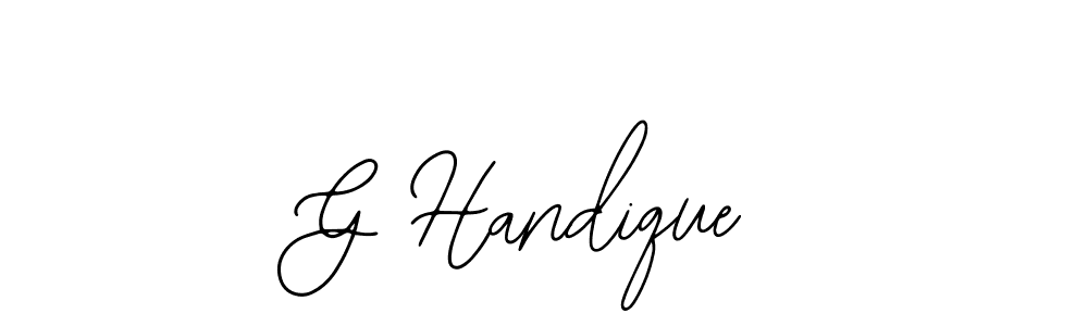 How to make G Handique signature? Bearetta-2O07w is a professional autograph style. Create handwritten signature for G Handique name. G Handique signature style 12 images and pictures png