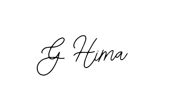 How to make G Hima name signature. Use Bearetta-2O07w style for creating short signs online. This is the latest handwritten sign. G Hima signature style 12 images and pictures png