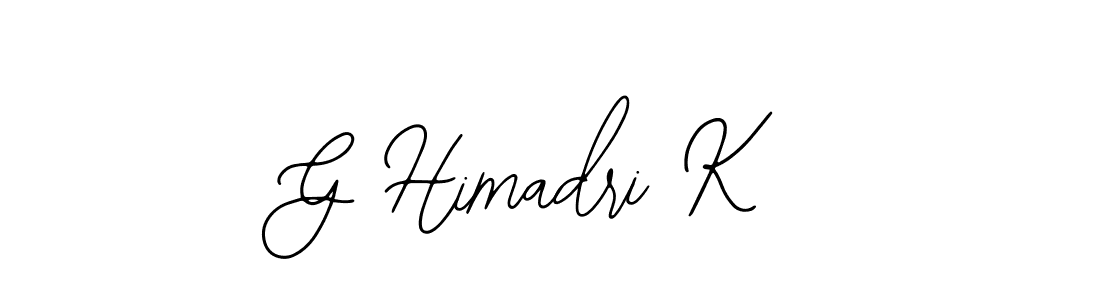 Use a signature maker to create a handwritten signature online. With this signature software, you can design (Bearetta-2O07w) your own signature for name G Himadri K. G Himadri K signature style 12 images and pictures png