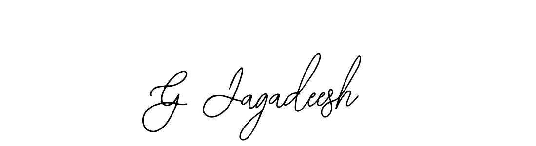 The best way (Bearetta-2O07w) to make a short signature is to pick only two or three words in your name. The name G Jagadeesh include a total of six letters. For converting this name. G Jagadeesh signature style 12 images and pictures png