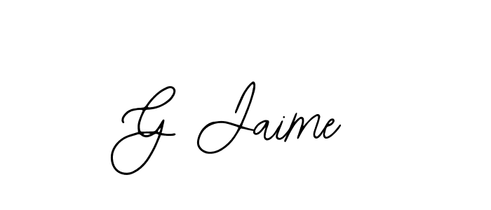 Design your own signature with our free online signature maker. With this signature software, you can create a handwritten (Bearetta-2O07w) signature for name G Jaime. G Jaime signature style 12 images and pictures png