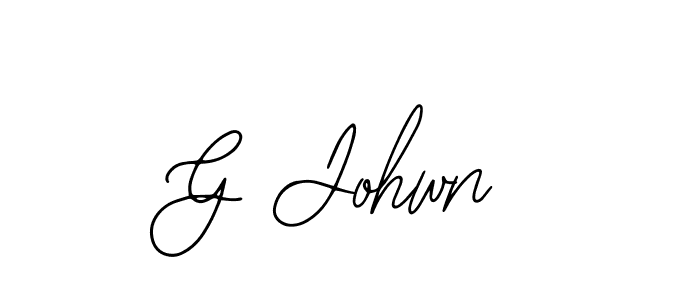 The best way (Bearetta-2O07w) to make a short signature is to pick only two or three words in your name. The name G Johwn include a total of six letters. For converting this name. G Johwn signature style 12 images and pictures png