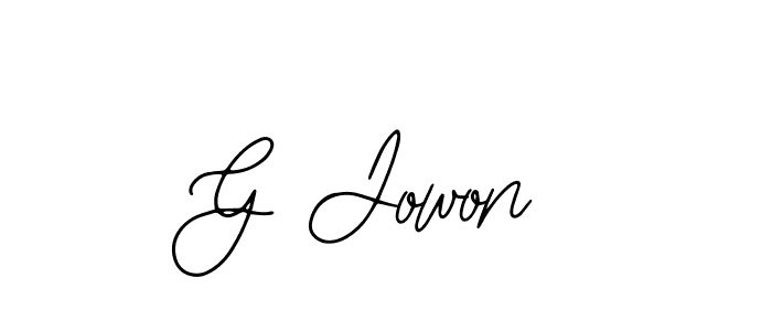 Bearetta-2O07w is a professional signature style that is perfect for those who want to add a touch of class to their signature. It is also a great choice for those who want to make their signature more unique. Get G Jowon name to fancy signature for free. G Jowon signature style 12 images and pictures png