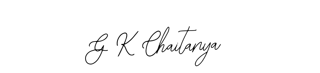 The best way (Bearetta-2O07w) to make a short signature is to pick only two or three words in your name. The name G K Chaitanya include a total of six letters. For converting this name. G K Chaitanya signature style 12 images and pictures png