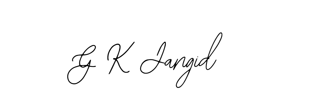 How to make G K Jangid name signature. Use Bearetta-2O07w style for creating short signs online. This is the latest handwritten sign. G K Jangid signature style 12 images and pictures png