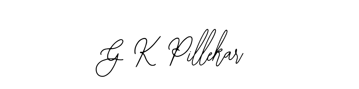 if you are searching for the best signature style for your name G K Pillekar. so please give up your signature search. here we have designed multiple signature styles  using Bearetta-2O07w. G K Pillekar signature style 12 images and pictures png