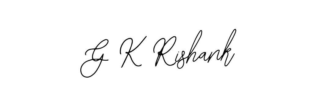 Design your own signature with our free online signature maker. With this signature software, you can create a handwritten (Bearetta-2O07w) signature for name G K Rishank. G K Rishank signature style 12 images and pictures png